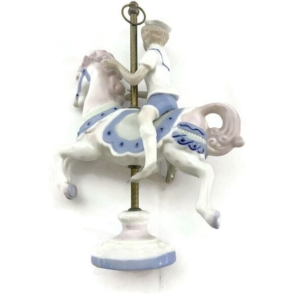 Paul Sebastian Sailor Child On Merry Go Round Horse Figurine 8.5" Vintage 1990 - Picture 5 of 10